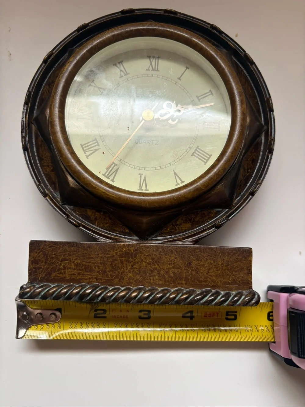 Classic Brown Mantel Clock with Roman Dial - Unbranded